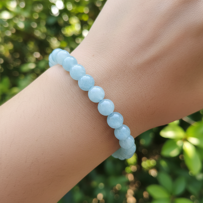 Bracelet en perles - Aigue Marine EXTRA (8 mm)