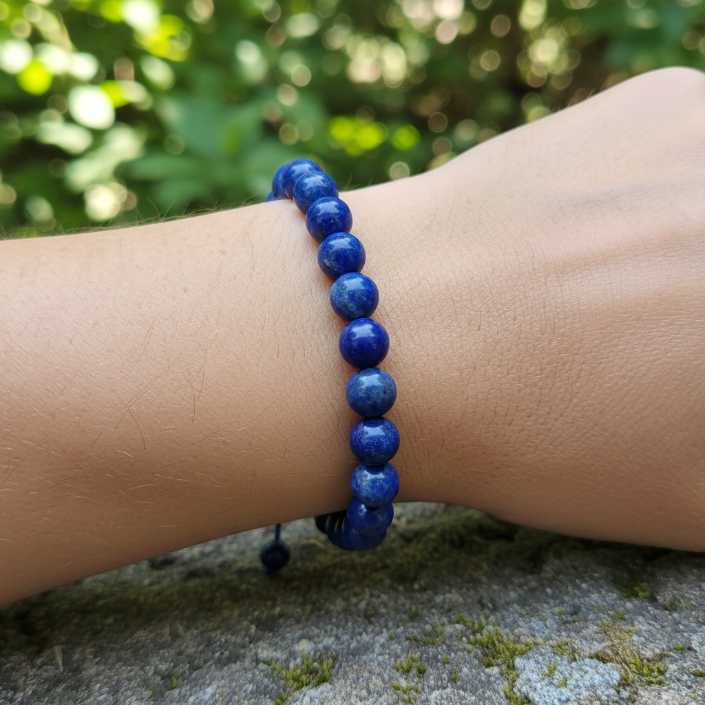 Bracelet en perles Réglable Coulissant - Lapis Lazuli