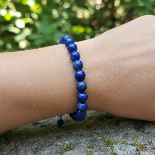 Bracelet en perles Réglable Coulissant - Lapis Lazuli