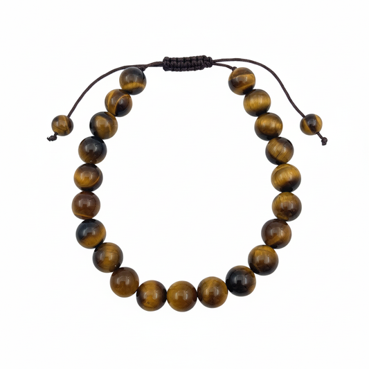Bracelet en perles Réglable Coulissant - Oeil de Tigre