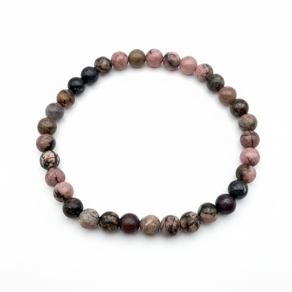 Bracelet en perles - Rhodonite (6 mm)