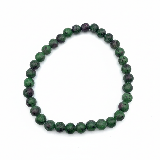 Bracelet en perles - Rubis / Zoïsite (6 mm)