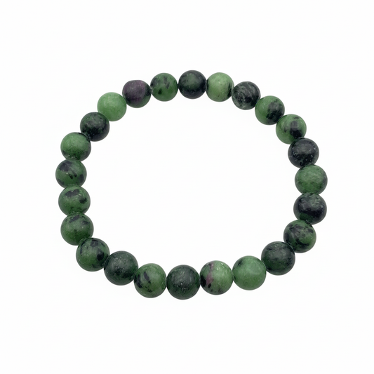 Bracelet en perles - Rubis / Zoïsite (8 mm)