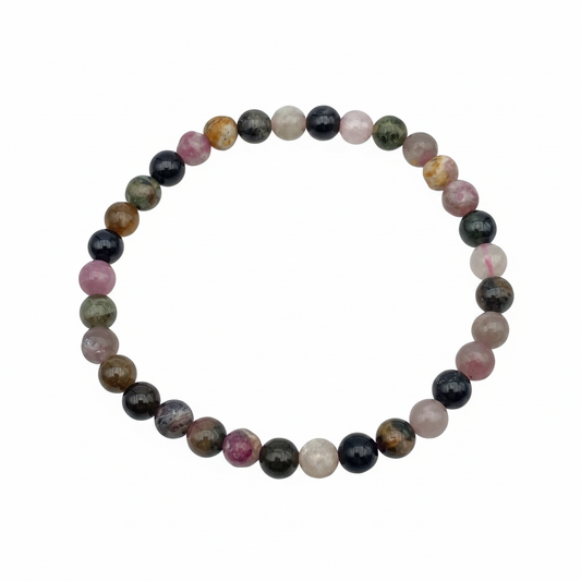 Bracelet en perles - Tourmaline Multicolore (6 mm)