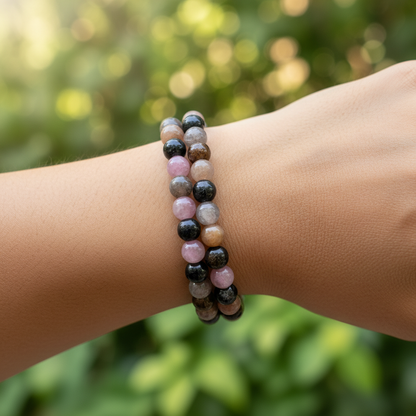 Bracelet en perles - Tourmaline Multicolore (8 mm)