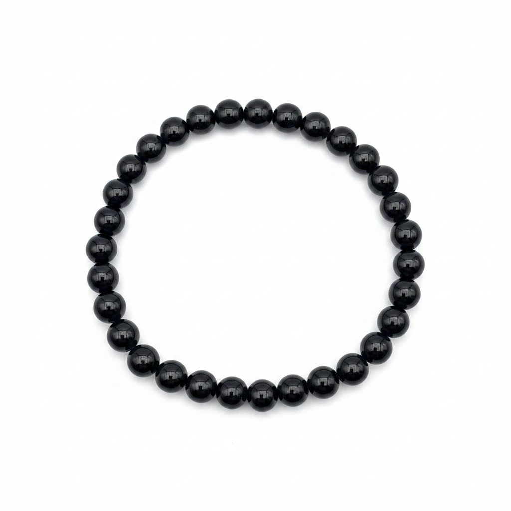 Bracelet en perles - Tourmaline Noire (6 mm)