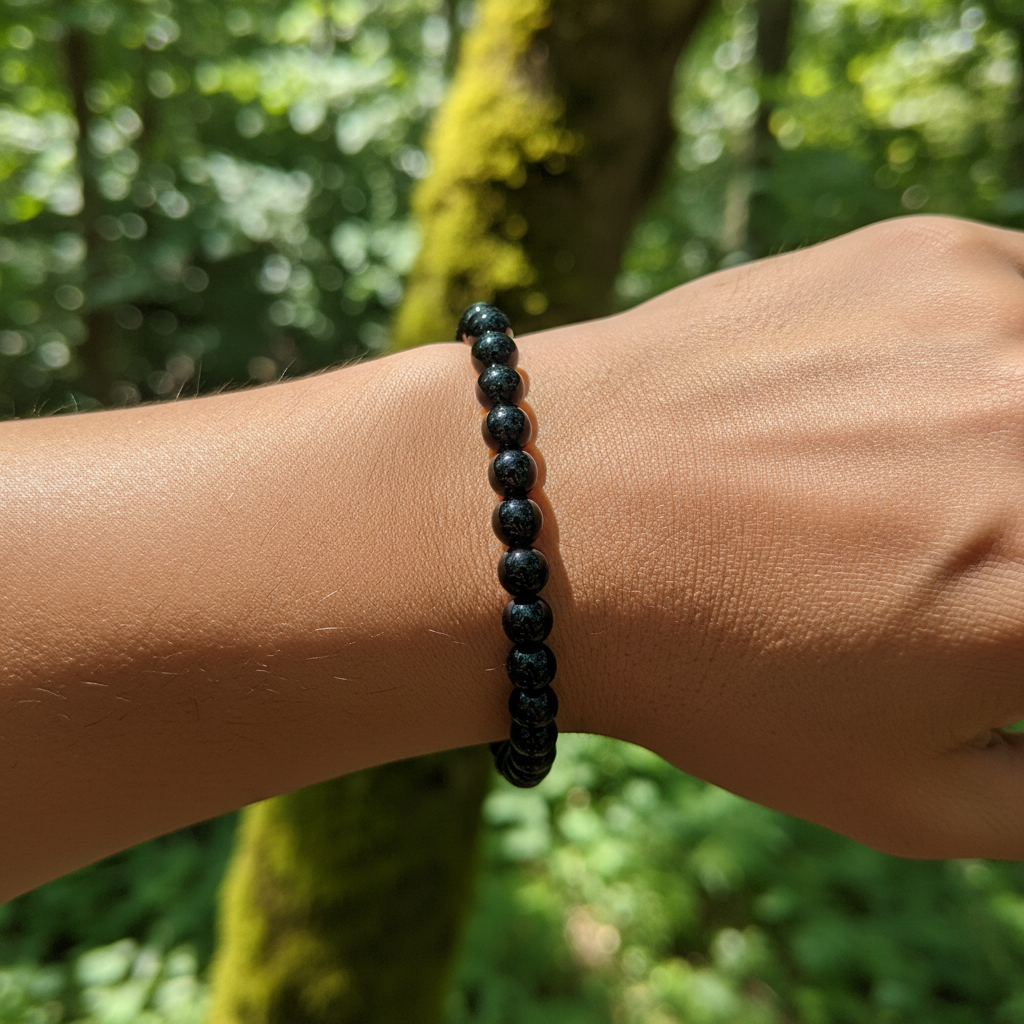 Bracelet en perles - Tourmaline Noire (6 mm)