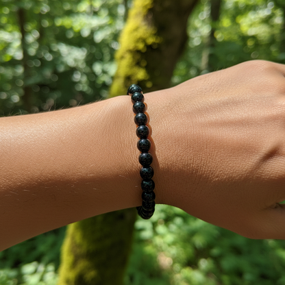 Bracelet en perles - Tourmaline Noire (6 mm)