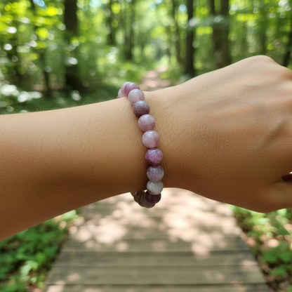 Bracelet en perles - Tourmaline Rose (8 mm)