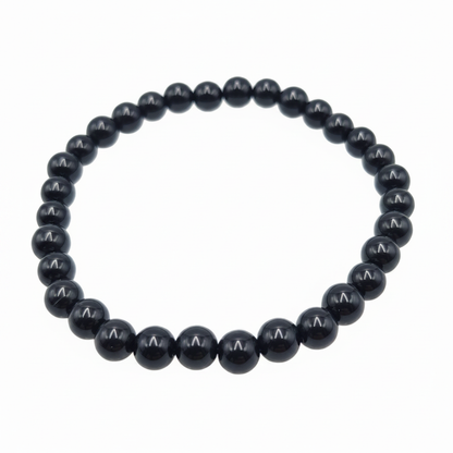 Bracelet en perles - Obsidienne argentée  (6 mm)