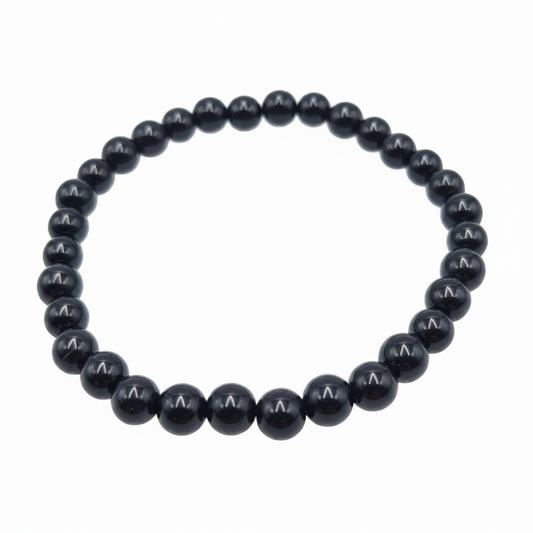Bracelet en perles - Obsidienne argentée  (6 mm)