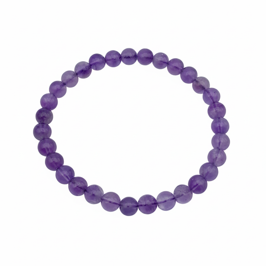 Bracelet en perles - Améthyste (6 mm)