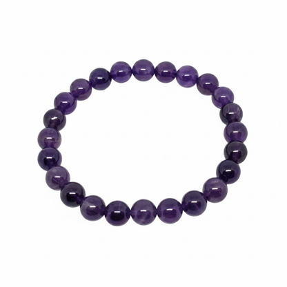 Bracelet en perles - Améthyste (8 mm)