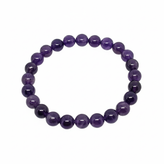 Bracelet en perles - Améthyste (8 mm)