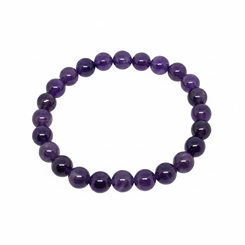 Bracelet en perles - Améthyste (8 mm)
