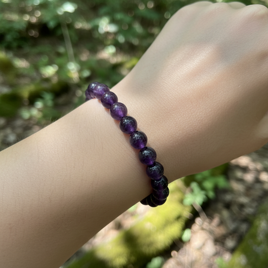 Bracelet en perles - Améthyste (8 mm)