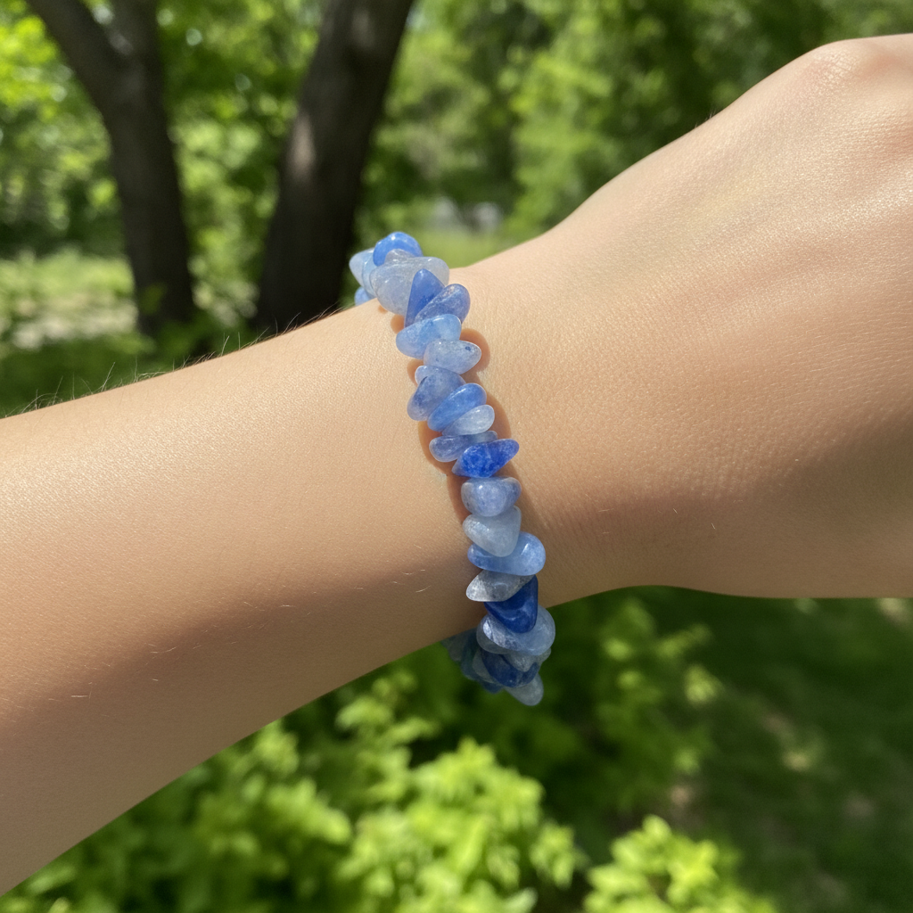 Bracelet baroque en Aventurine bleue (Collection Femme / Enfant)