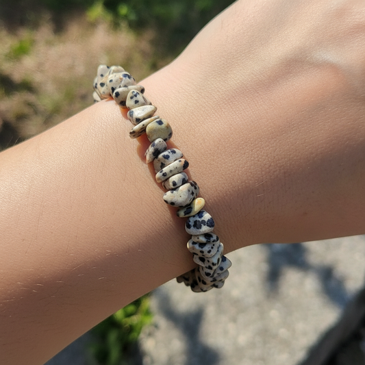 Bracelet baroque en Jaspe Dalmatien (Collection Femme / Enfant)