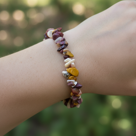 Bracelet baroque en Jaspe Mookaïte (Collection Femme / Enfant)