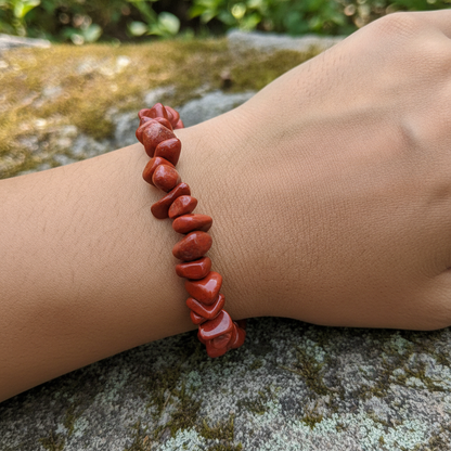 Bracelet baroque en Jaspe rouge (Collection Femme / Enfant)