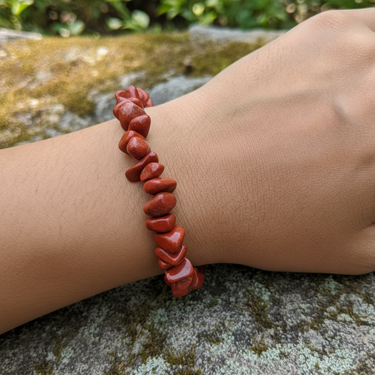 Bracelet baroque en Jaspe rouge (Collection Femme / Enfant)