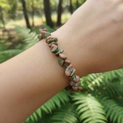 Bracelet baroque en Jaspe Unakite (Collection Femme / Enfant)