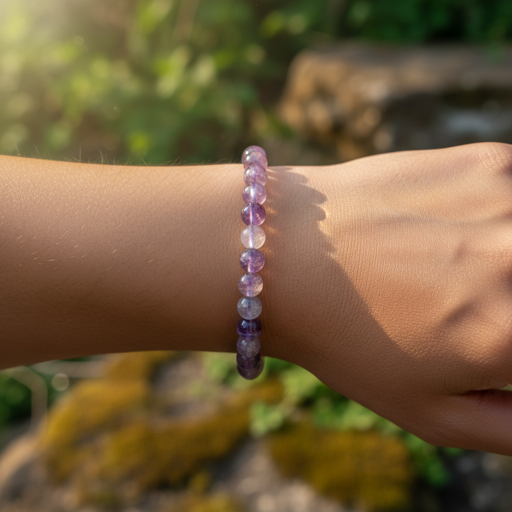 Bracelet en perles - Améthyste Fantôme / Super Seven (6 mm)