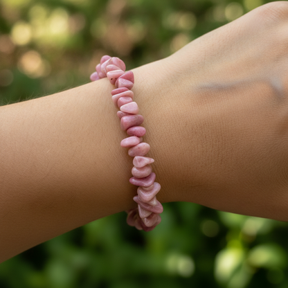 Bracelet baroque en Rhodonite EXTRA (Collection Femme / Enfant)