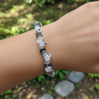 Bracelet baroque en Tourmaline noire et quartz (Collection Femme / Enfant)