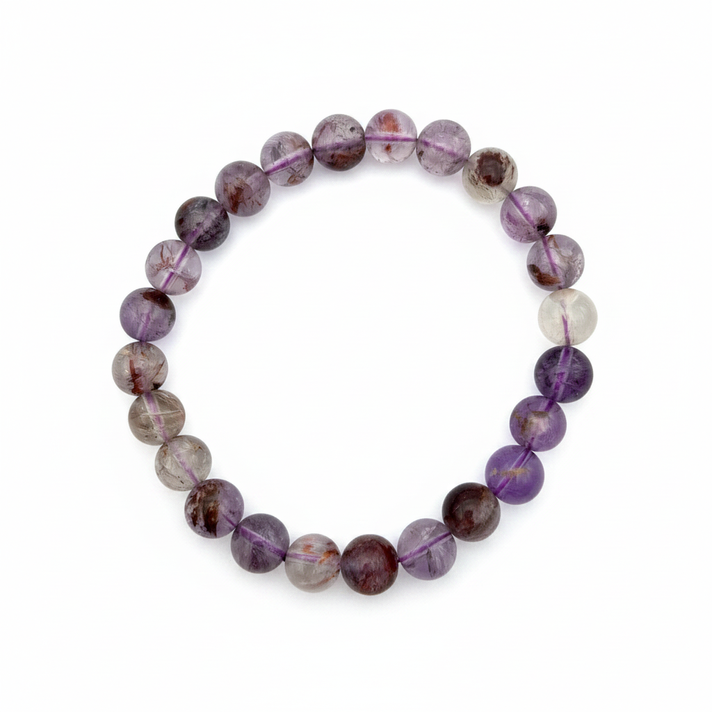 Bracelet en perles - Améthyste Fantôme / Super Seven (8 mm)