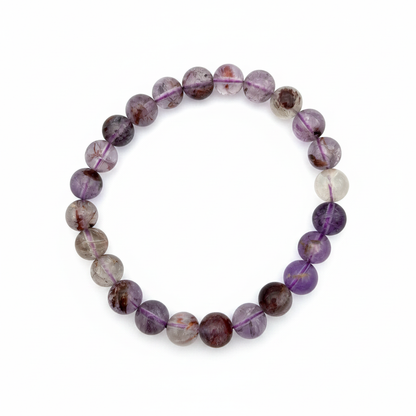 Bracelet en perles - Améthyste Fantôme / Super Seven (8 mm)