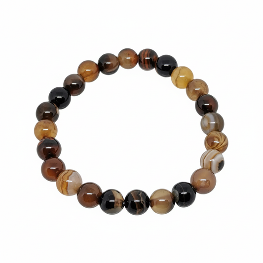 Bracelet en perles - Agate à bandes Naturelles (8 mm)