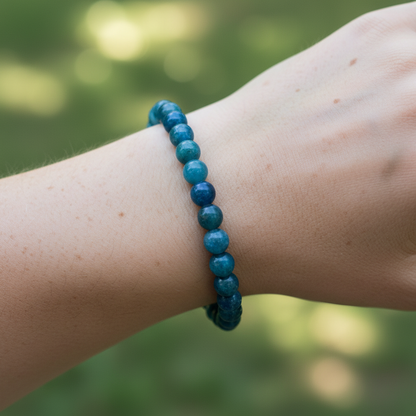 Bracelet en perles - Apatite Bleue (6 mm)
