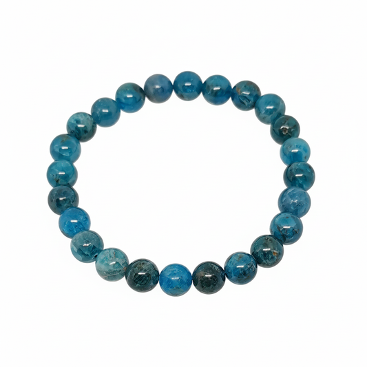 Bracelet en perles - Apatite Bleue (8 mm)