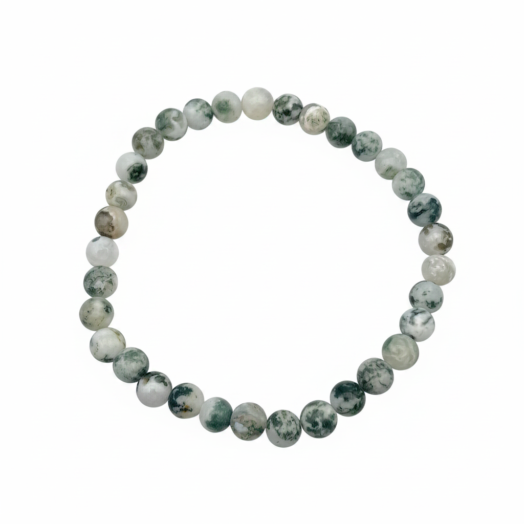 Bracelet en perles - Agate Arbre (6 mm)