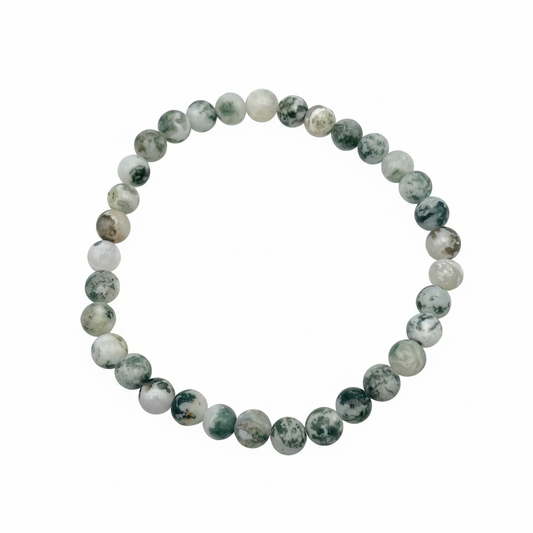 Bracelet en perles - Agate Arbre (6 mm)