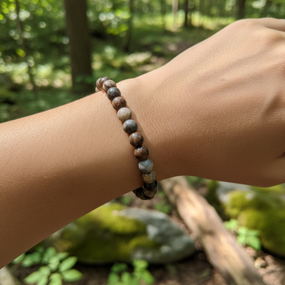 Bracelet en perles - Bois Fossile (6 mm)