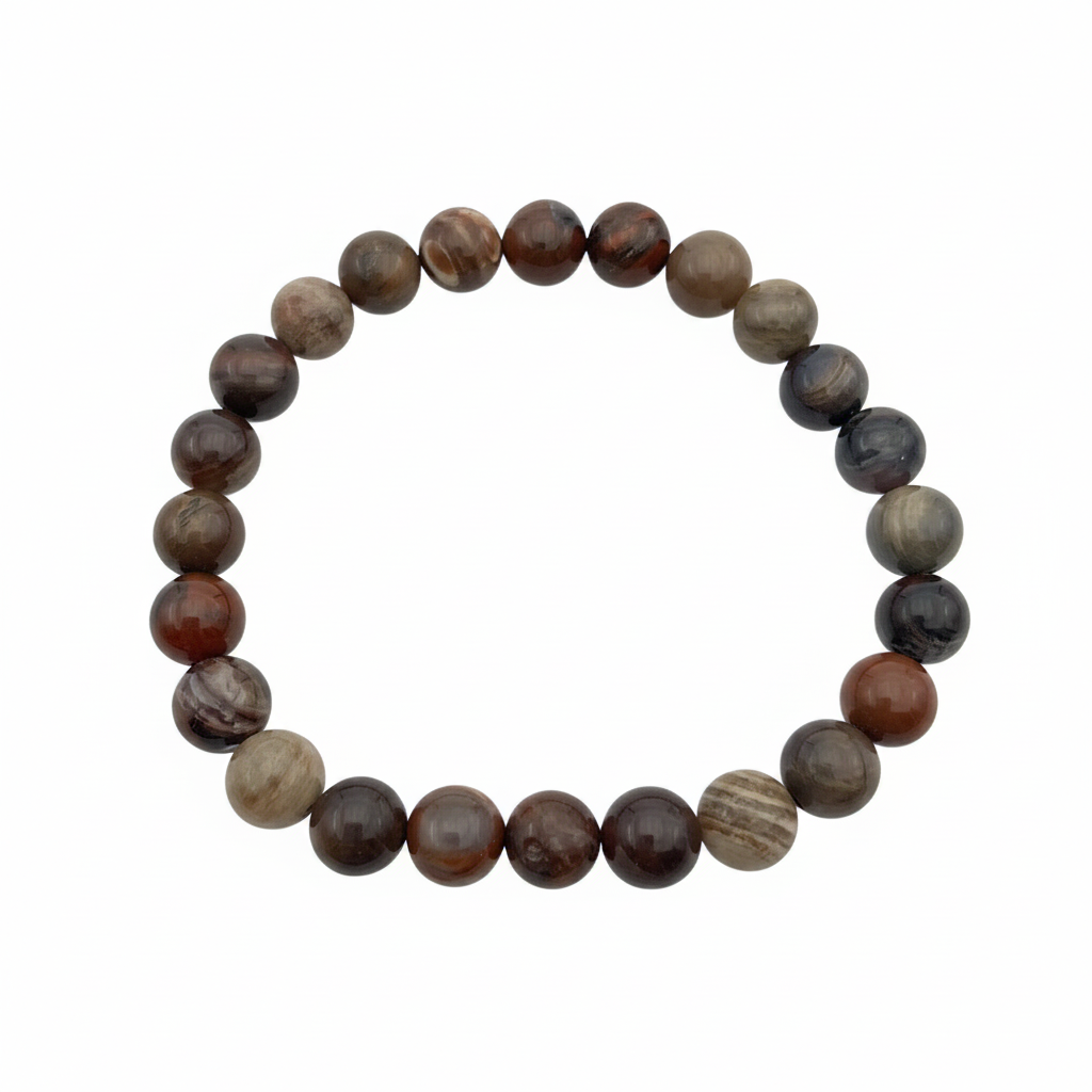 Bracelet en perles - Bois Fossile (8 mm)