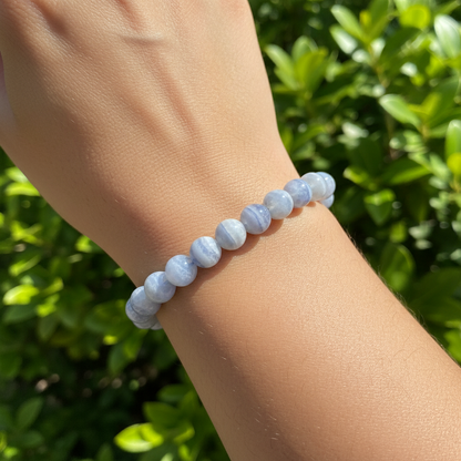 Bracelet en perles - Calcédoine (8 mm)