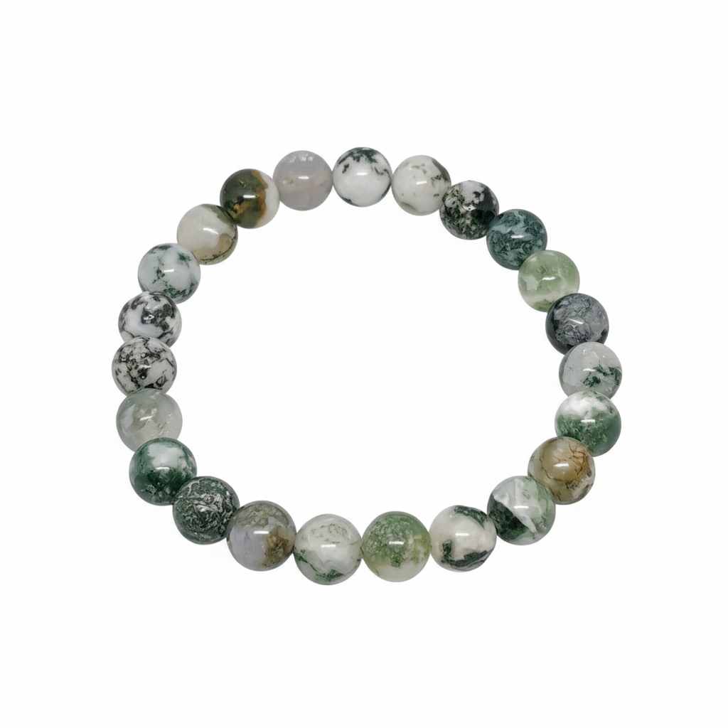 Bracelet en perles - Agate Arbre (8 mm)