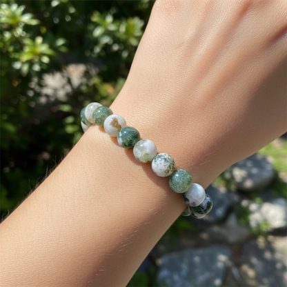 Bracelet en perles - Agate Arbre (8 mm)