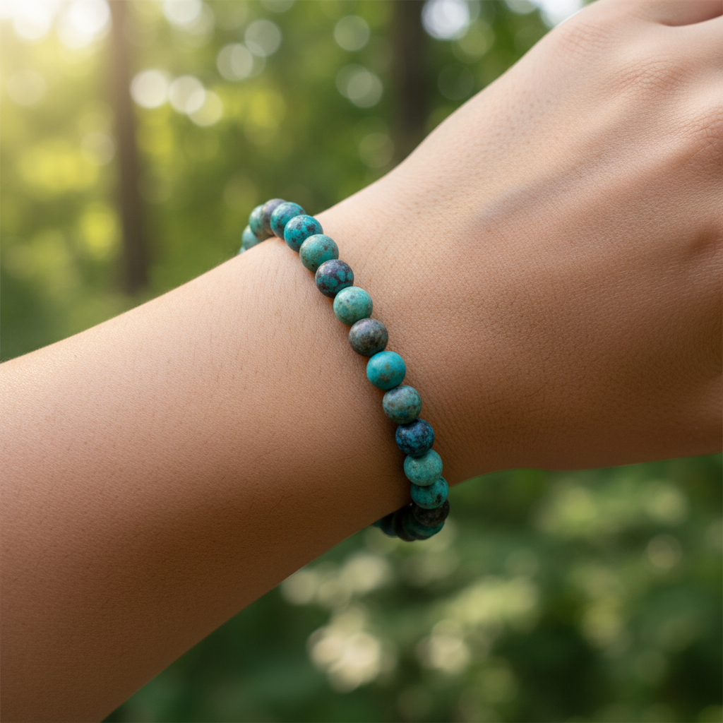 Bracelet en perles - Chrysocolle (6 mm)