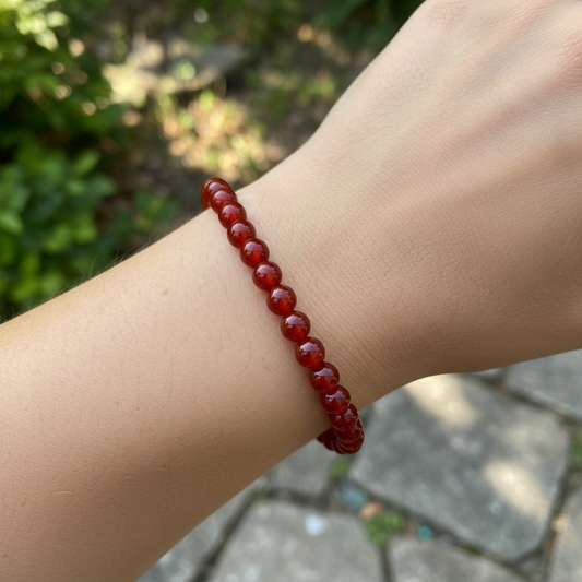 Bracelet en perles - Cornaline (6 mm)
