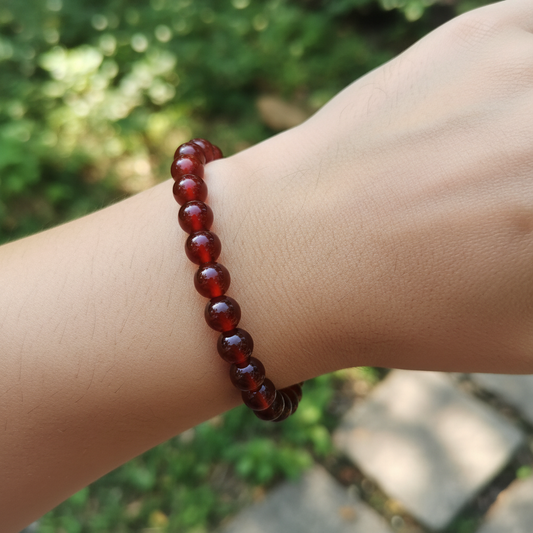 Bracelet en perles - Cornaline (8 mm)