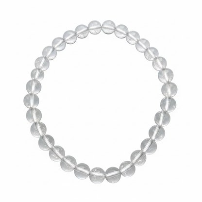Bracelet en perles - Cristal de Roche (6 mm)