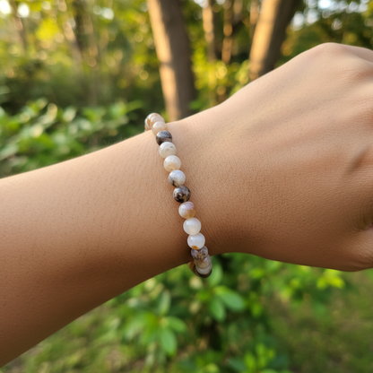 Bracelet en perles - Agate Bambou (6 mm)