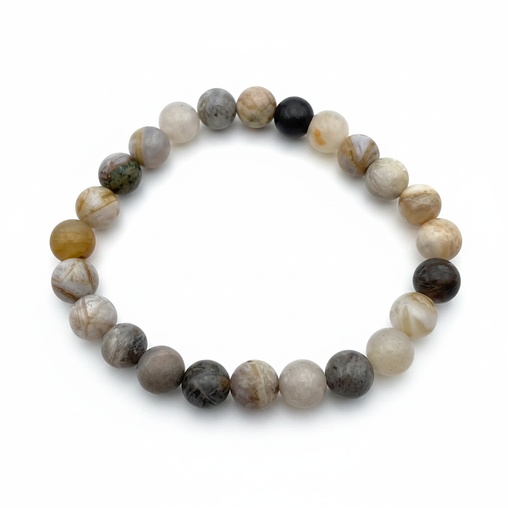 Bracelet en perles - Agate Bambou (8 mm)