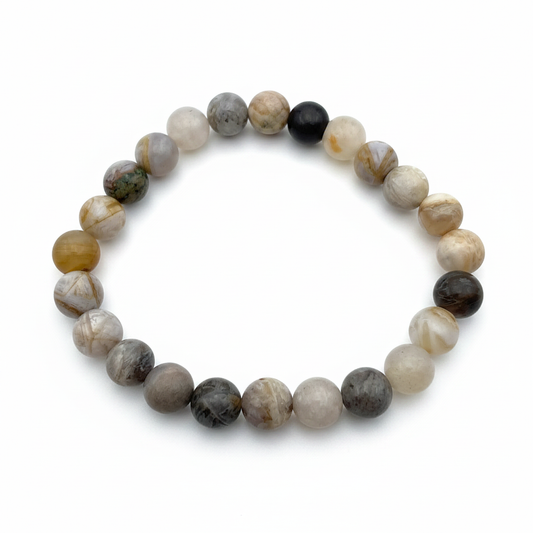 Bracelet en perles - Agate Bambou (8 mm)
