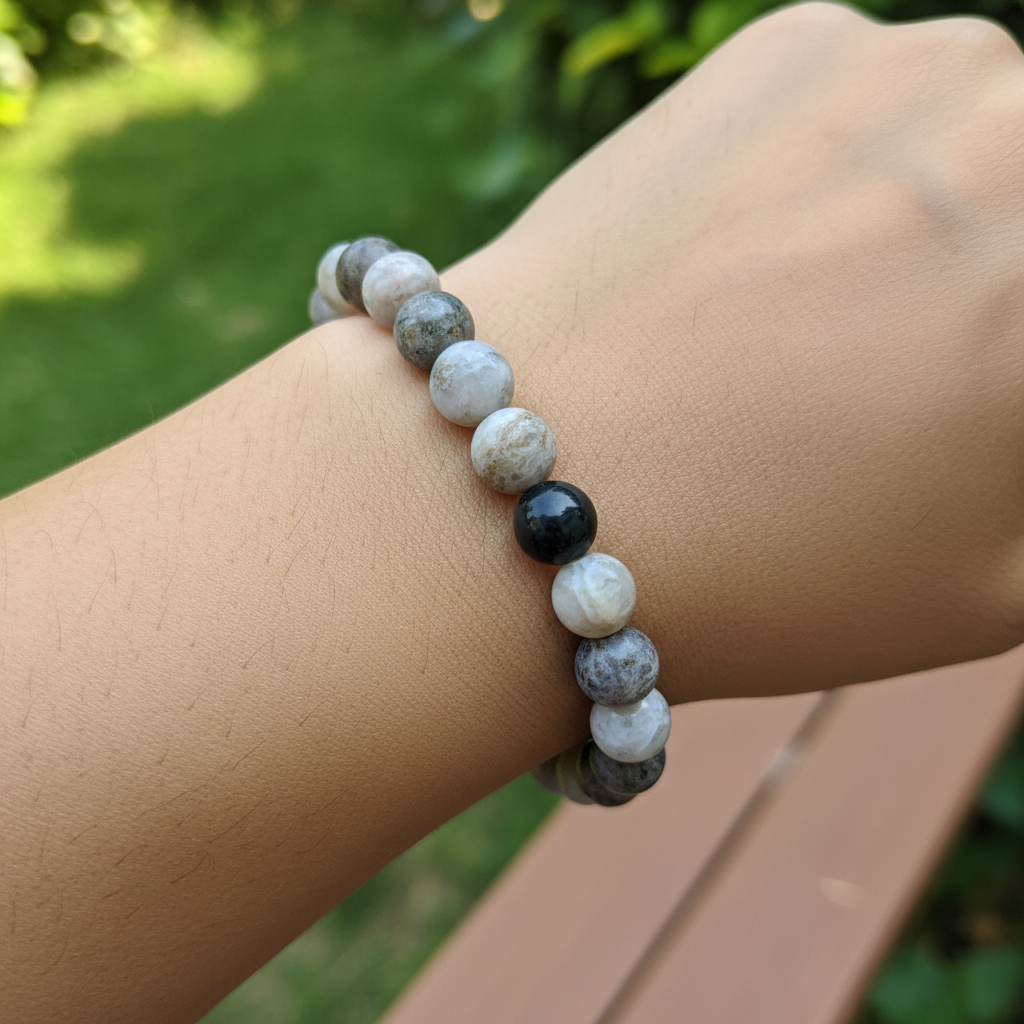 Bracelet en perles - Agate Bambou (8 mm)