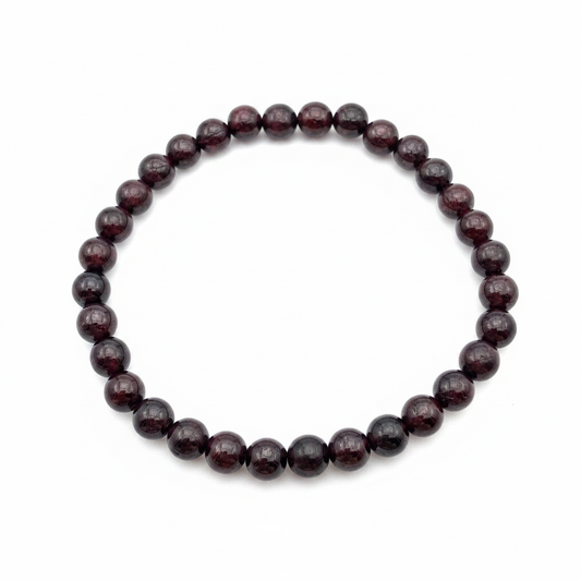Bracelet en perles - Grenat (6 mm)